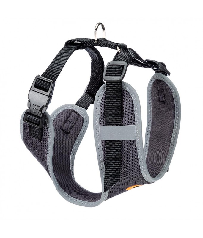 Ferplast Nikita PM Technical Harness In Breathable Nylon[Color - Black, Dimension - 30-43 x 38-55cm x 15mm, Size - M]