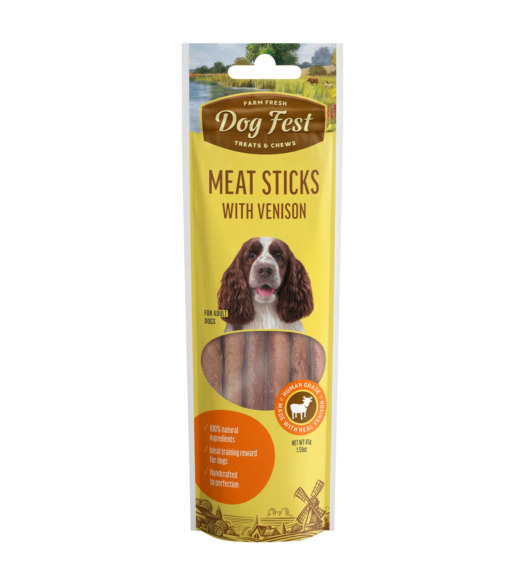 Dog Fest Meat Sticks With Vension For Adult Dogs[Weight - 45g]