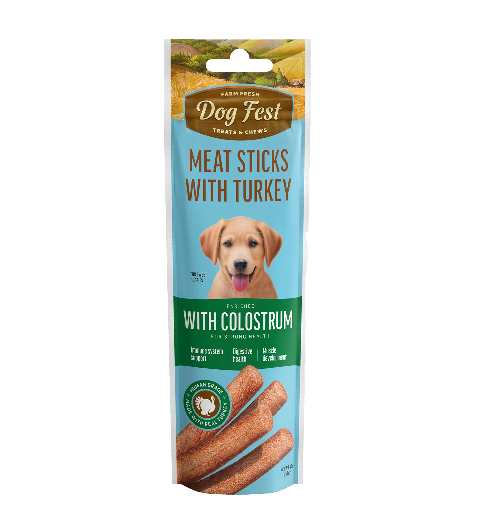 Dog Fest Turkey Stick With Colostrum 45g[Weight - 45g]