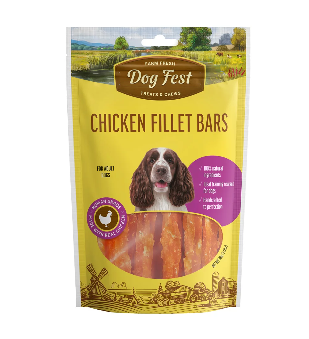 Dog Fest Chicken Fillet Bars For Adult Dogs - 90g (3.17oz)[Weight - 90g]