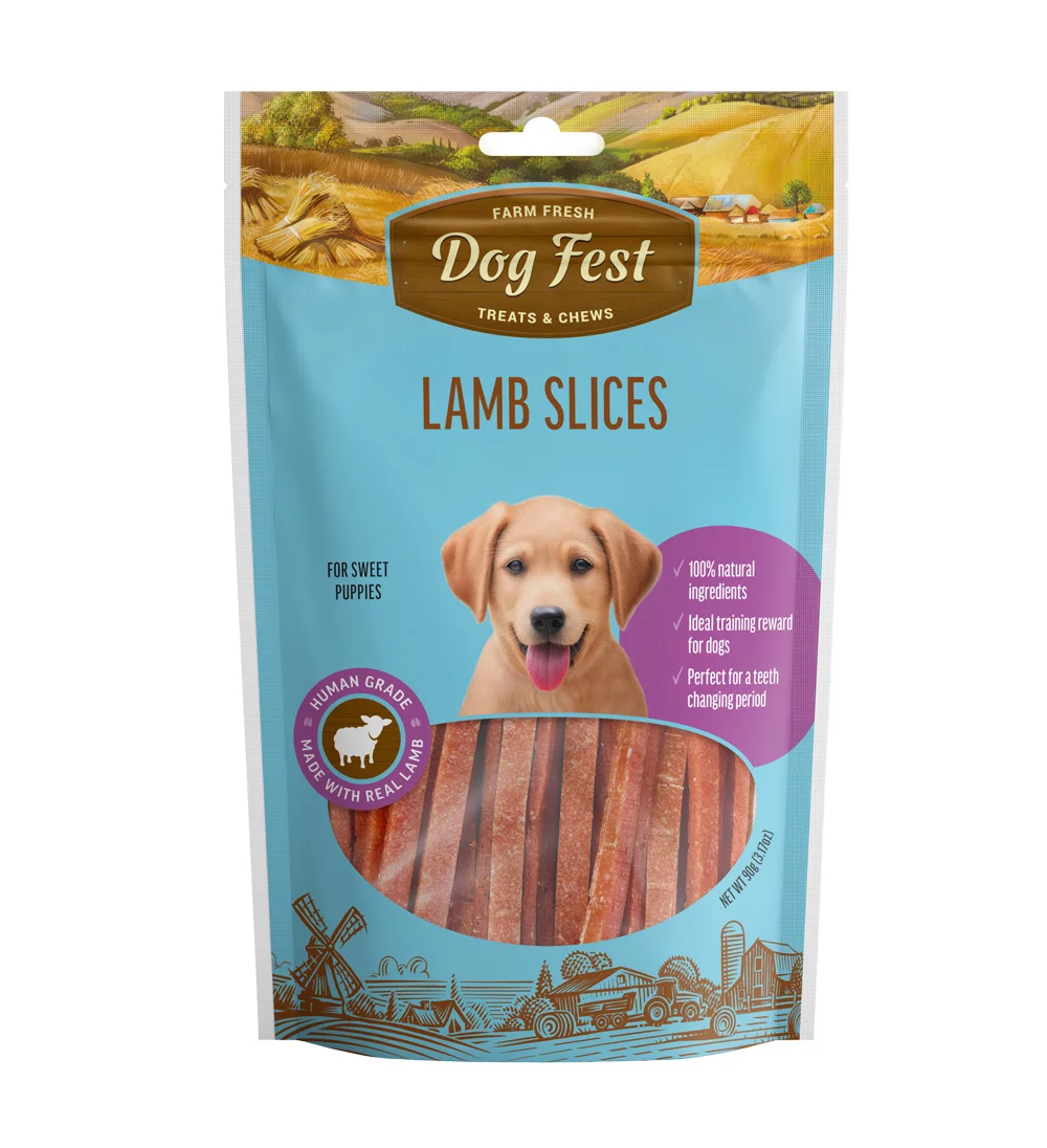 Dog Fest Lamb Slices For Puppies - 90g (3.17oz)[Weight - 90g]