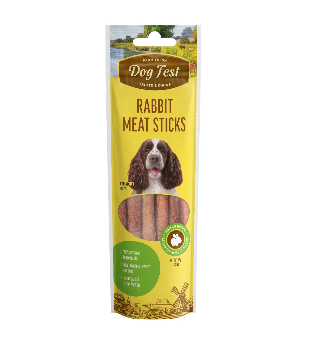 Dog Fest Rabbit Meat Sticks For Adult Dogs - 45g (1.59oz)[Weight - 45g]