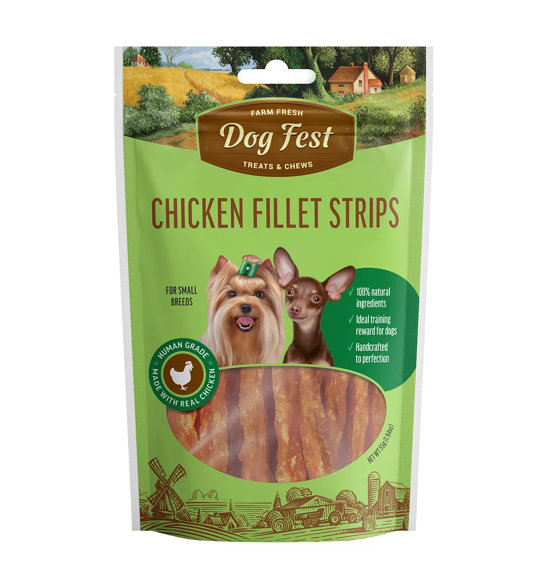 Dog Fest Chicken Fillet Strips For Mini-Dogs - 55g (1.94oz)[Weight - 55g]