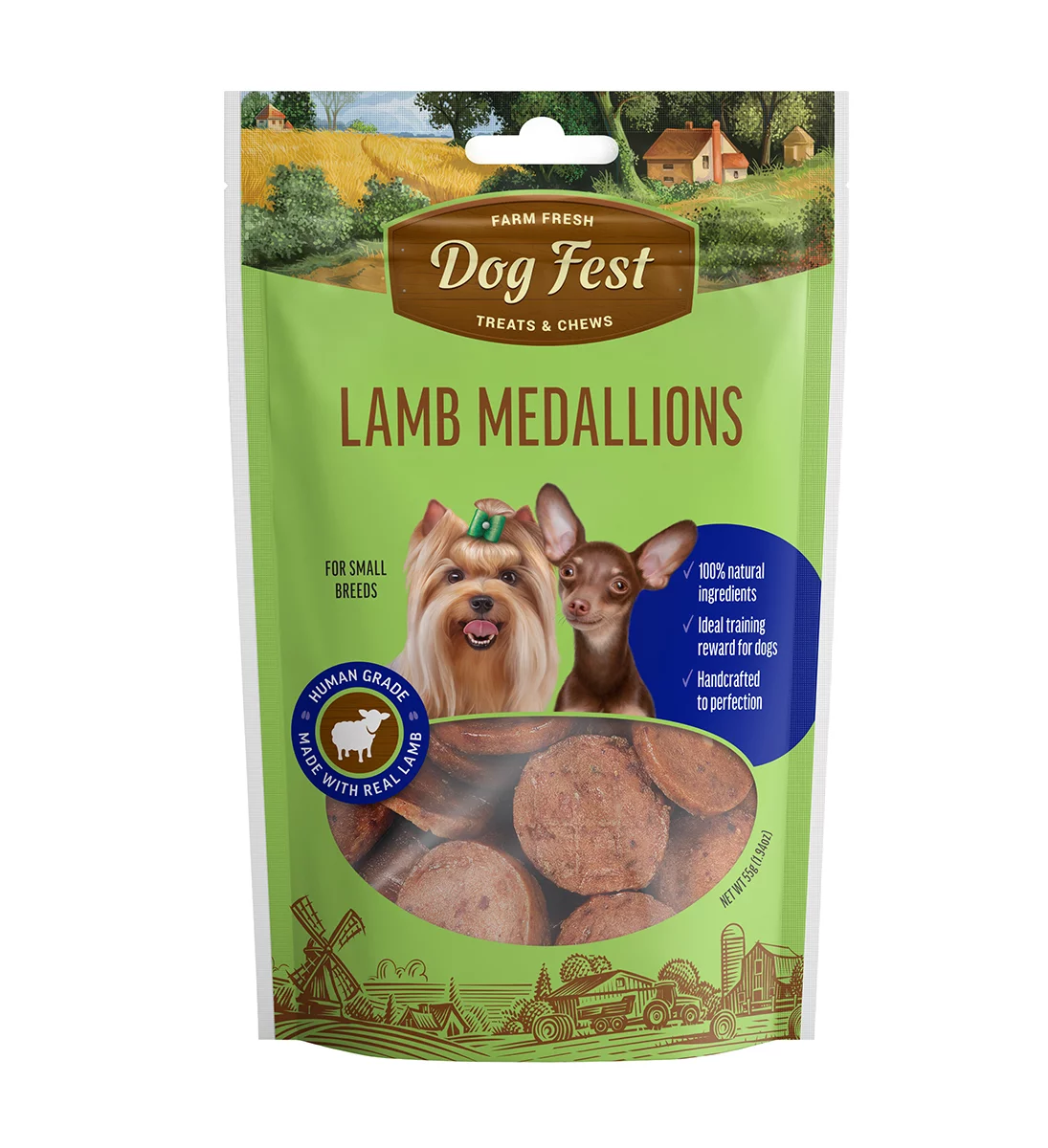 Dog Fest Lamb Medallions For Mini-Dogs - 55g (1.94oz)[Weight - 55g]