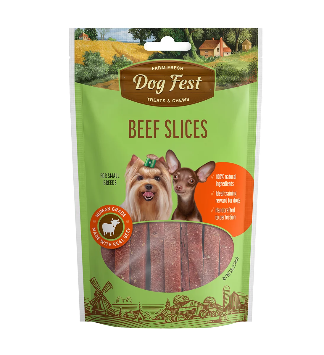 Dog Fest Beef Slices For Mini-Dogs - 55g (1.94oz)[Weight - 55g]