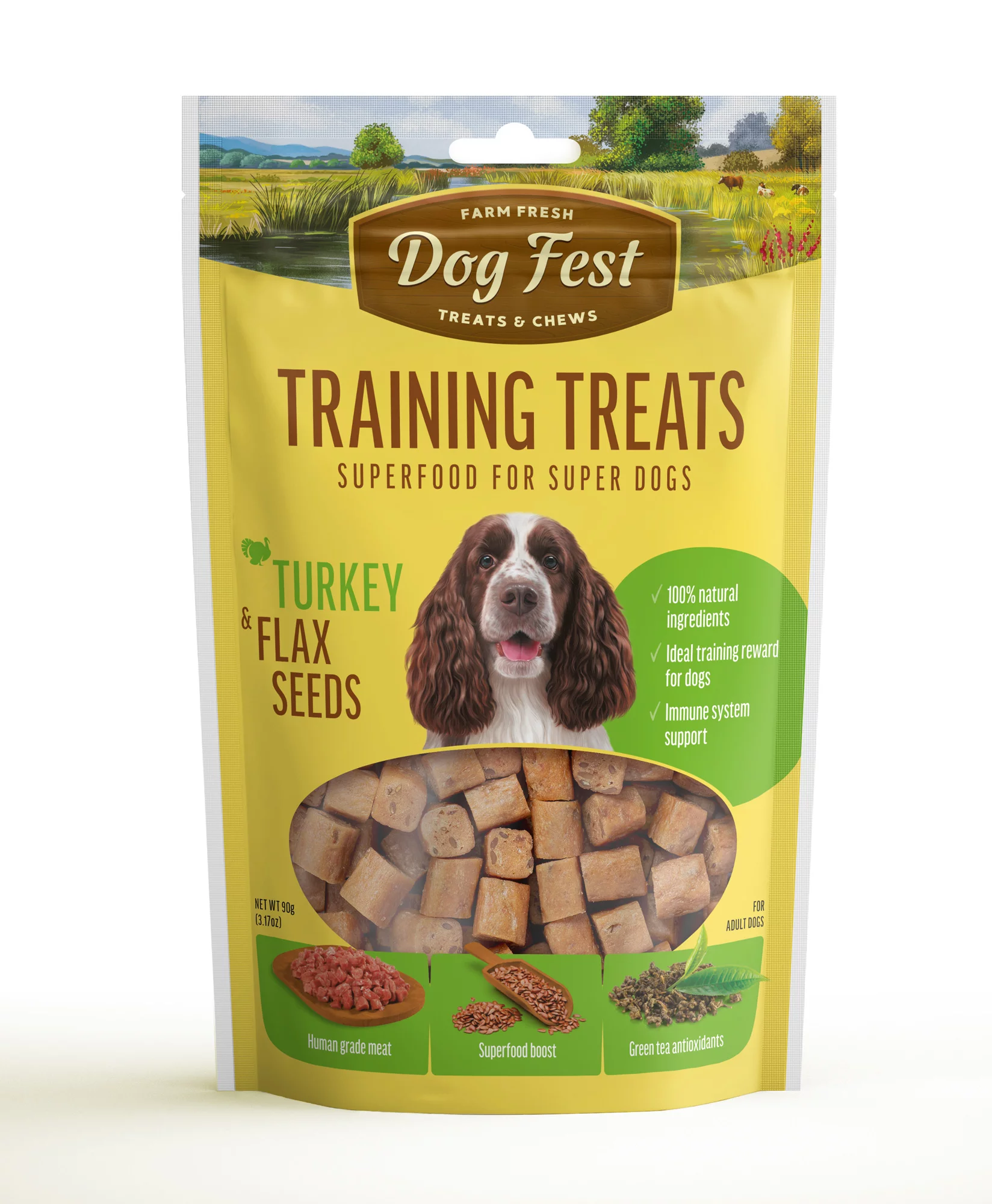 Dog Fest Training Treats Turkey & Flax Seeds 90g[Weight - 90g]