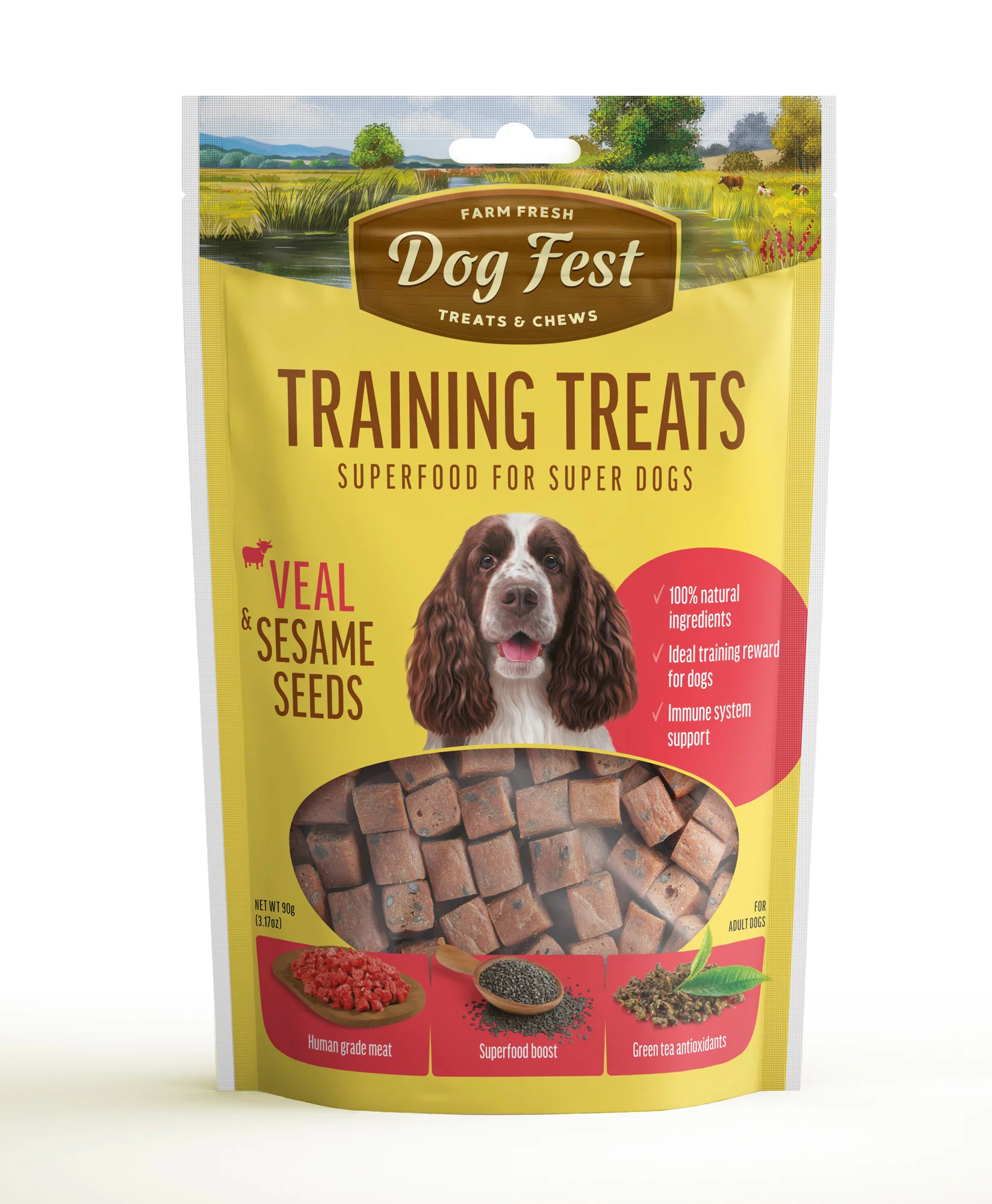 Dog Fest Training Treats Veal & Sesame Seeds 90g[Weight - 90g]