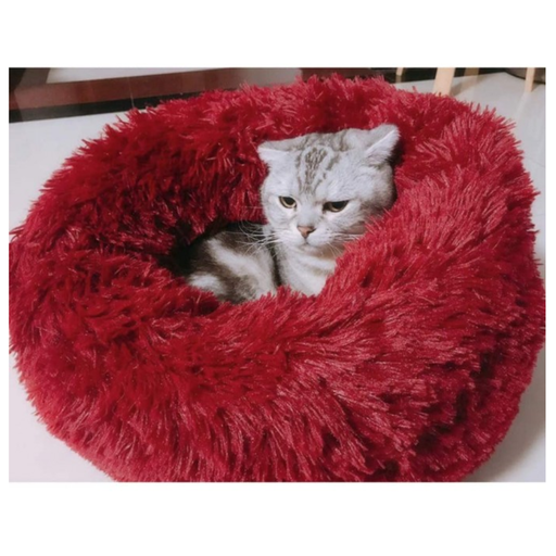 [2020111401549] Pado Pet Fluffy Donut Cushion - Red[Size - XL, Dimension - 70 x 20cm]