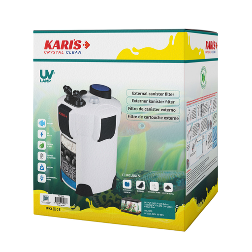 [KS-13563] Karis Crystal Clean External Canister Filter  UV+ Lamp[Max Output - 1400L/H]