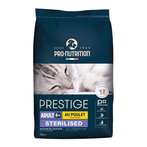 [204020C4] Pro nutrition Prestige Cat Adult 8+ Sterilised Chicken 2Kg