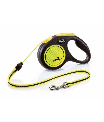 [4000498025222] Flexi New Neon M Cord 5m, Yellow[Color - Yellow]
