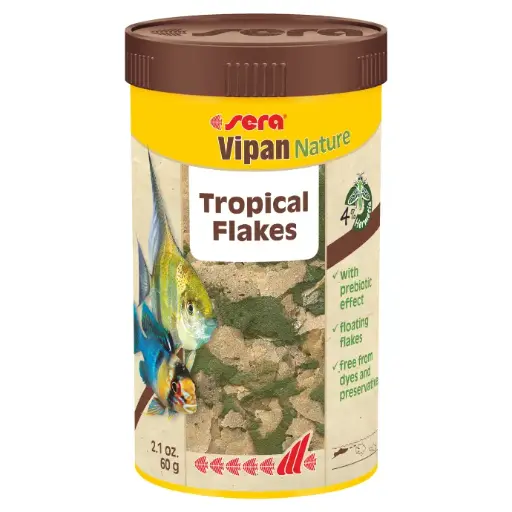 [SR32239-DIS] Sera Vipan Nature Tropical Flakes[Weight - 60g, Volume - 250ml]