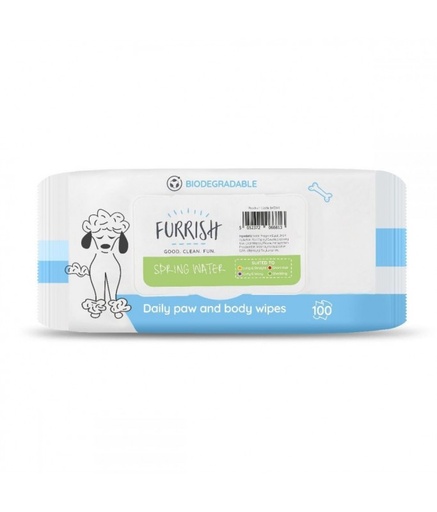 [5052372066813] Furrish Daily Bath Wipes 100Pck[Flavor - Spring Water]