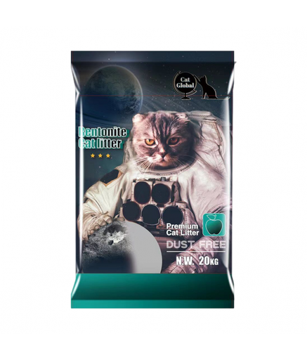 [6952054903476] Cat Global Premium Bentonite Cat Litter 20kg[Flavor - Apple]