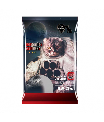 [6952054903483] Cat Global Premium Bentonite Cat Litter 20kg[Flavor - Rose]