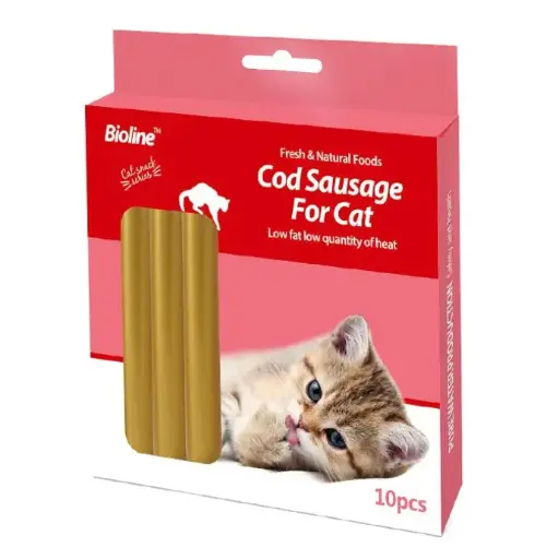 [6970117122398] Bioline Cod Sausage For Cat 10 Pcs[Count - 10]