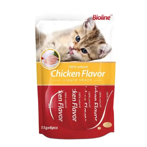 [6970117123258] Bioline Cat Treats Chicken 15gx6Pcs[Weight - 90g]