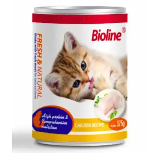 [6970117125320] Bioline Canned Cat Food-375g-Flavor - Chicken [MOQ 3PCS]
