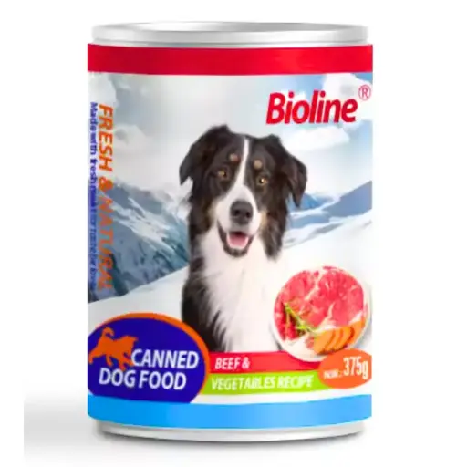 [6970117125412] Bioline Canned Dog Food 375g-[Flavor - Beef & Vegetables] [MOQ 3PCS]
