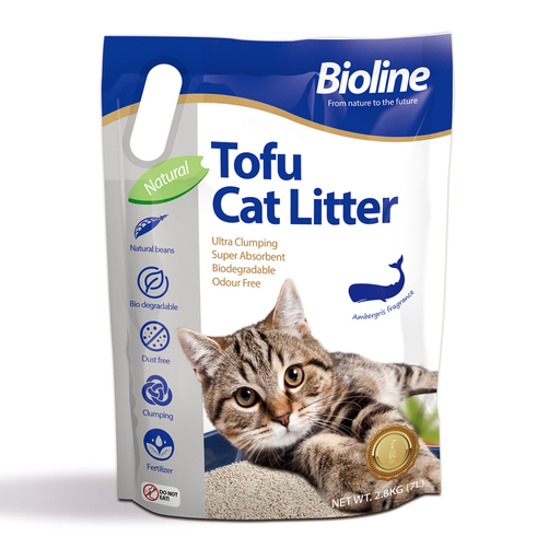 [6970117125719] Bioline Tofu Cat Litter 7L - Ambergris Fragrance