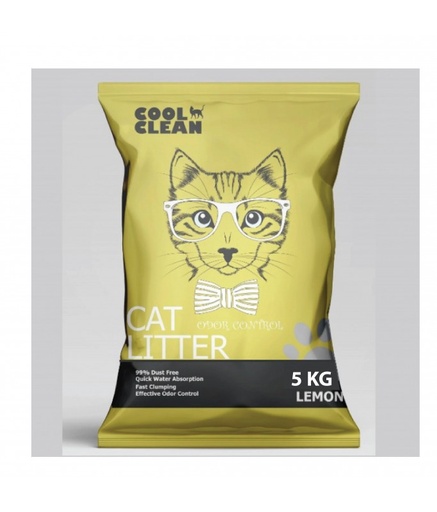 [6970882712039] Cool Clean Clumping Cat Litter[Weight - 5kg, Flavor - Lemon]