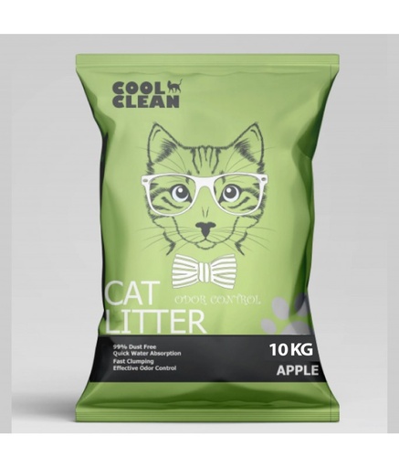 [6970882712053] Cool Clean Clumping Cat Litter[Weight - 10kg, Flavor - Apple]