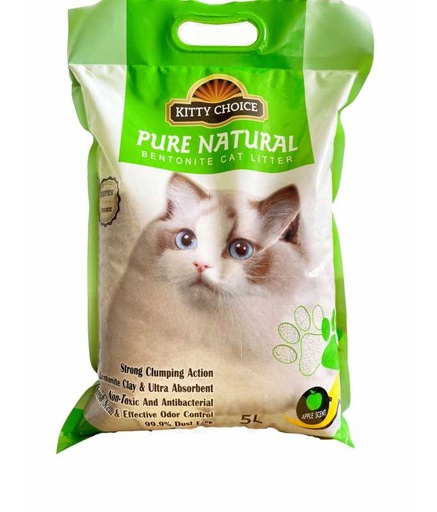 [6984769021077] Kitty Choice Pure Natural Bentonite Cat Litter- 5L (5kg)[Flavor - Apple]