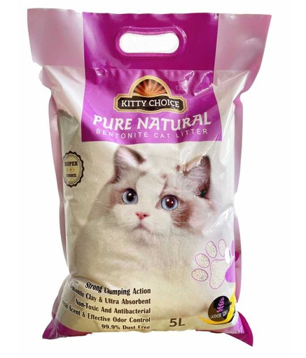 [6984769021152] Kitty Choice Pure Natural Bentonite Cat Litter- 5L (5kg)[Flavor - Lavender]