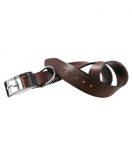 [75130058] Ferplast VIP C Bull Leather Dog Collar[Color - Brown, Dimension - 22-27cm x 15mm]