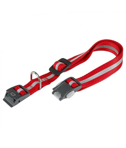 [75250222] Ferplast Club Reflex C - Reflective dog leash complete with magnetic clasp - Black / Blue / Red[Color - Maroon, Dimension - 30 x 44cm x 15mm]