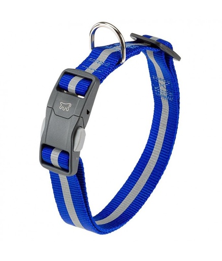 [75250225] Ferplast Club Reflex C - Reflective dog leash complete with magnetic clasp - Black / Blue / Red[Color - Blue, Dimension - 30 x 44cm x 15mm]