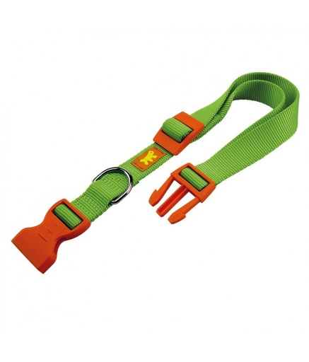 [75255903] Ferplast Club C Colours Nylon Dog Collar With Snap Clip[Color - Green, Dimension - 30-44cm x 15mm]