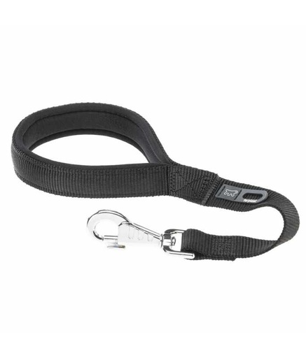[75335917] Ferplast Daytona GM 25/45 Short Nylon Dog Lead With Soft Padding and Hygienic Bag Holder[Color - Black, Dimension - 25mm x L 45cm]