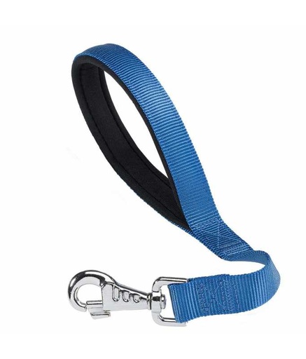 [75335925] Ferplast Daytona GM 25/45 Short Nylon Dog Lead With Soft Padding and Hygienic Bag Holder[Color - Blue, Dimension - 25mm x L 45cm]