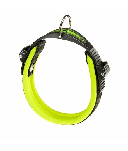[75448128] Ferplast Dog Collar with Soft Padding and Closure with Micro Regulation[Color - Green, Dimension - 33cmX15mm]