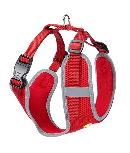 [75468622] Ferplast Nikita PM Technical Harness In Breathable Nylon[Color - Maroon, Dimension - 19-26 x 28-40cm x 10mm, Size - XS]