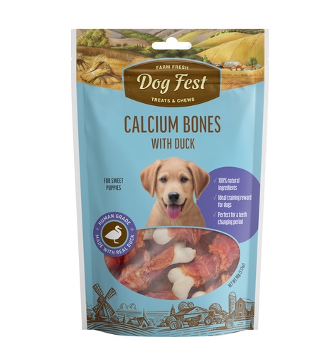 [79711786] Dog Fest Calcium Bones With Duck For Puppies - 90g (3.17oz)[Weight - 90g]