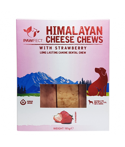 [8908012564140] Pawfect Himalayan Cheese Chew Bar with Strawberry 195g (3x 65g)