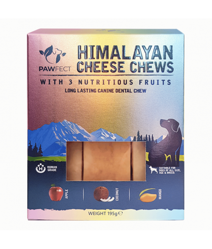 [8908012564911] Pawfect Himalayan Cheese Chew Bar with 3 Nutritious Fruits 195g (3x 65g)