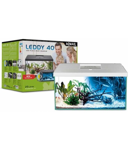 [AQ124377-DEL] Aquael Leddy Aquarium Set Plus D&N 2.0 White[Size - 40 cm]