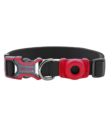 [ATC-23002-01L] DOCO® AirTag D-ring Collar ATC-23002-01L (2.5 x 45-68cm), Large, Black [Size - L (2.5 x 45-68cm)]