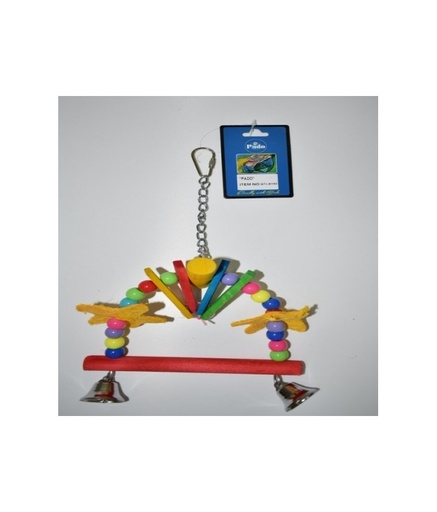 [BTLB0192] VanPet Bird Toy Natural And Clean D Shape - Bell - 30.5x15cm