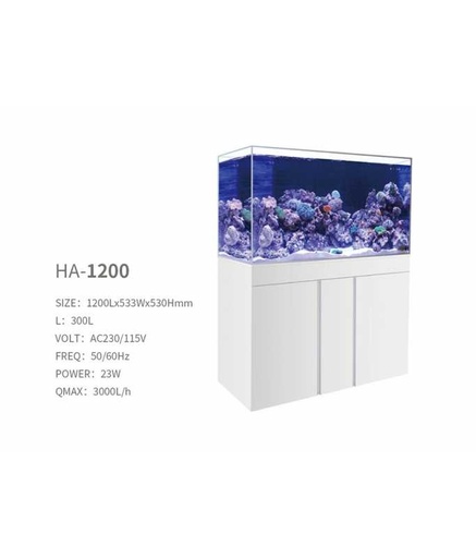 [BYHA-1200] Boyu Marine Aquarium-White, Tank + Cabinet Set (Bottom Filtration System)[Dimension - 1200x533x530cm]