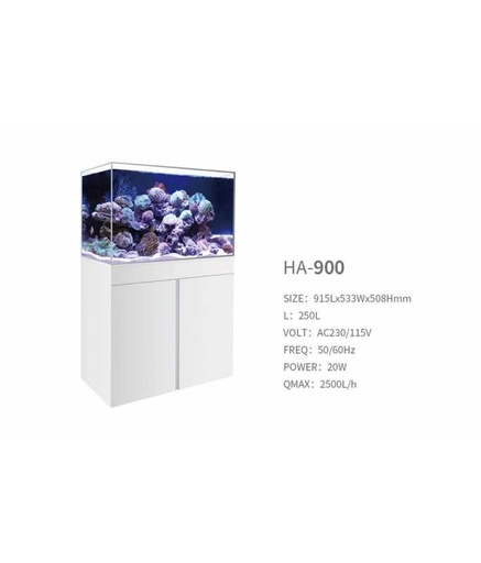 [BYHA-900] Boyu Marine Aquarium-White, Tank + Cabinet Set (Bottom Filtration System)[Dimension - 915x533x508cm]