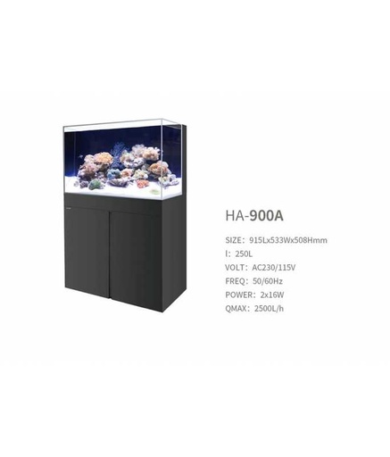 [BYHA-900A] Boyu Marine Aquarium-Black, Tank + Cabinet Set (Back Filtration System)[Dimension - 915x533x508cm]