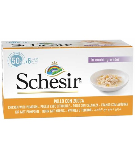 [C01064144] Schesir Cat Multipack Can Chicken with Pumpkin-6x50g[Weight - 6x50g]