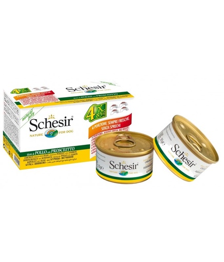 [C01064309] Schesir Dog Wet Food-Chicken Fillets With Ham[Weight - 340g]