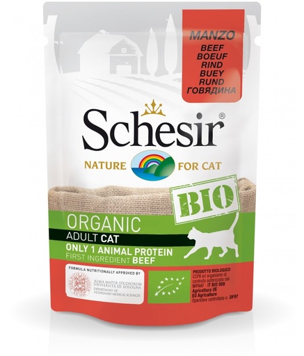 [C01064440] Schesir Bio Beef For Cats[Weight - 85g] (Min Order 85g - 16pcs)