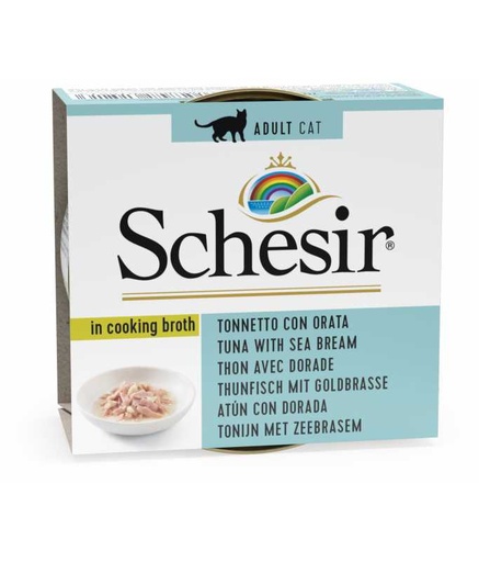 [C01064521] Schesir Cat Can Broth-Wet Food Tuna with Seabream-(Min Order 70g - 14pcs)[Weight - 70g]