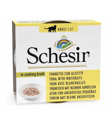 [C01064522] Schesir Cat Can Broth-Wet Food Tuna with Whitebait-(Min Order 70g - 14pcs)[Weight - 70g]